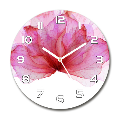 Round wall clock Pink flower