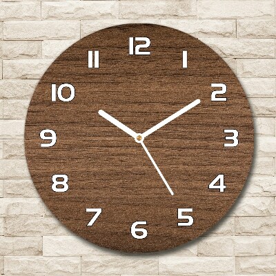 Round wall clock Wooden background