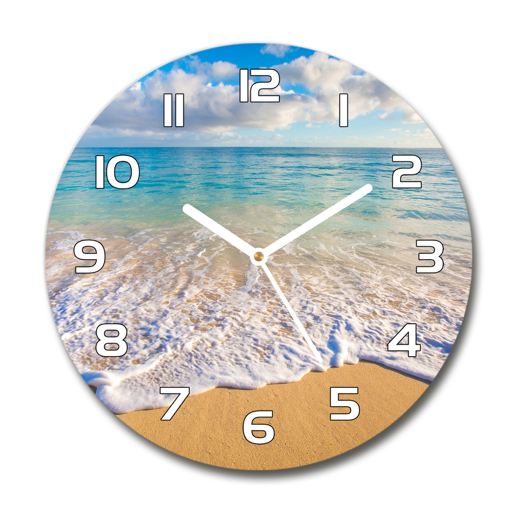 Round wall clock Hawaiian beach