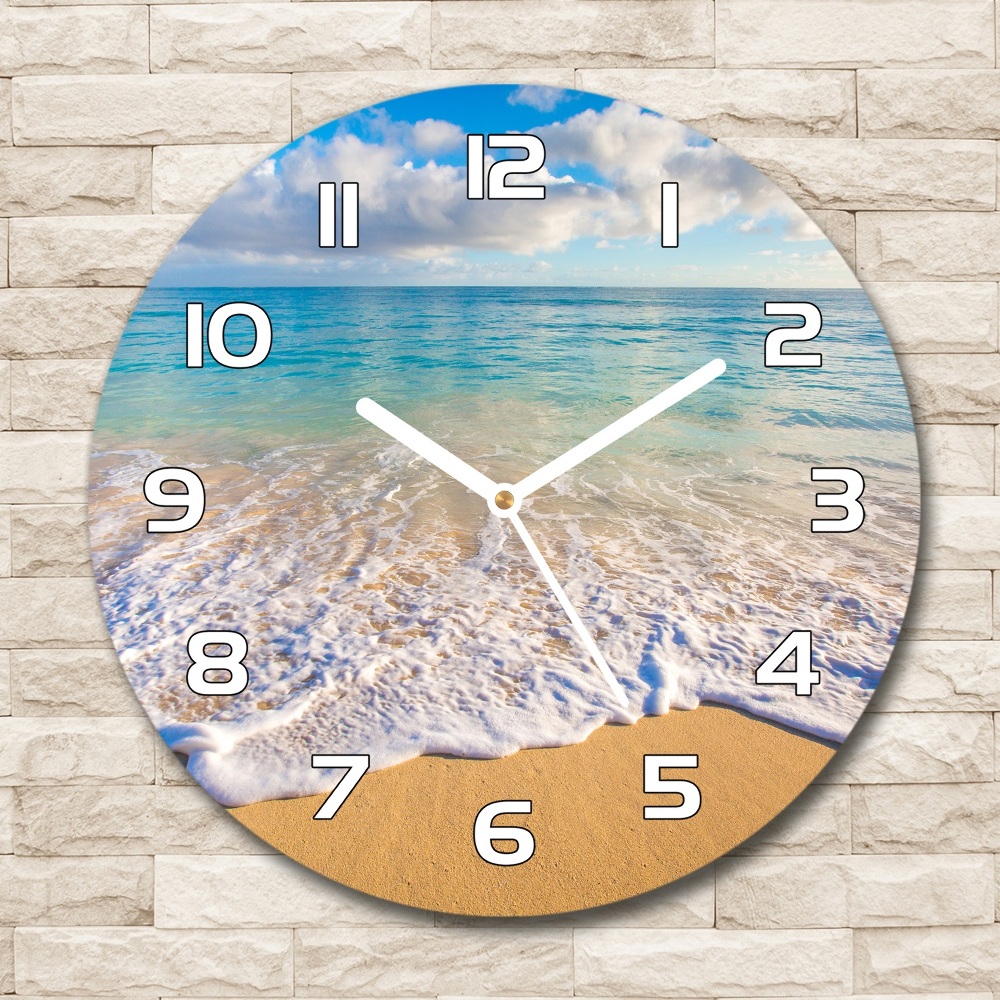 Round wall clock Hawaiian beach