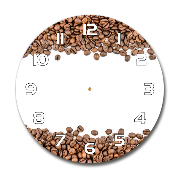 Round clock glass Coffee beans