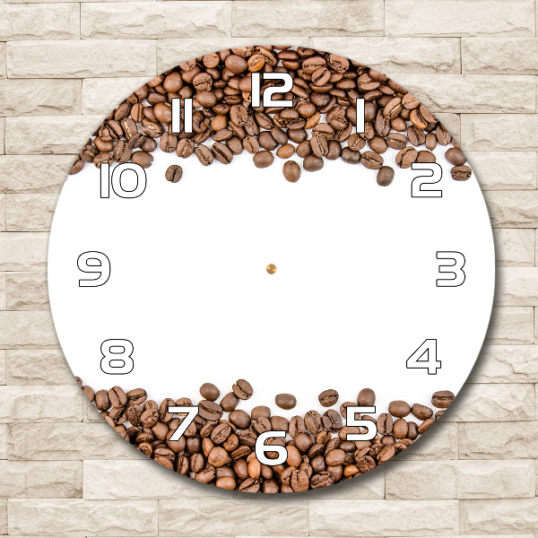 Round clock glass Coffee beans