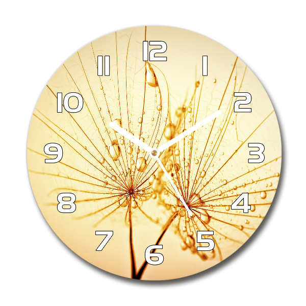 Round wall clock Dandelion seeds