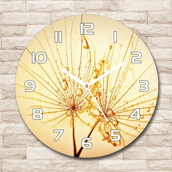 Round wall clock Dandelion seeds