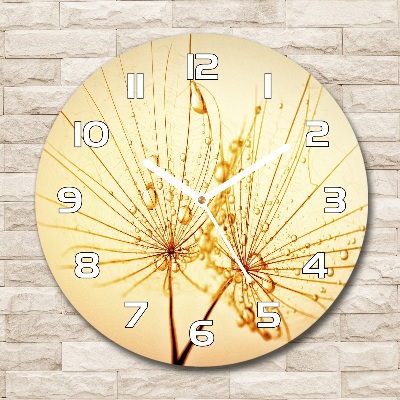 Round wall clock Dandelion seeds