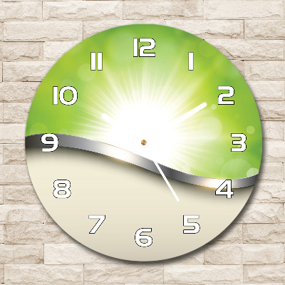 Round wall clock Green abstraction