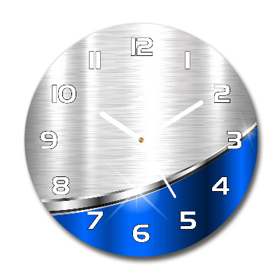 Round glass clock Metal abstraction