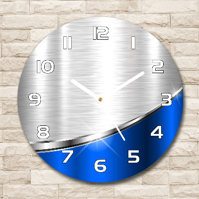 Round glass clock Metal abstraction