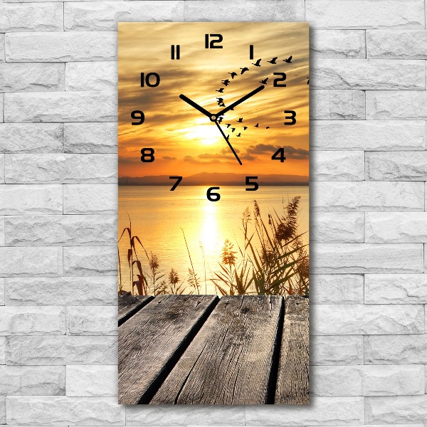 Vertical wall clock Sunset