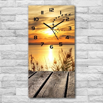 Vertical wall clock Sunset