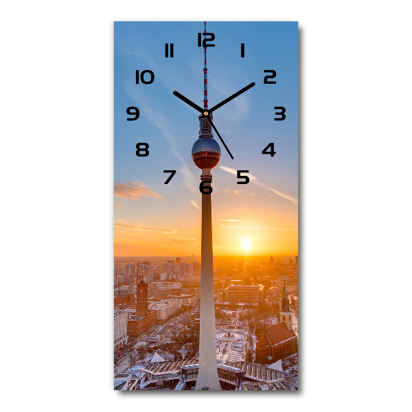 Modern vertical wall clock Television tower