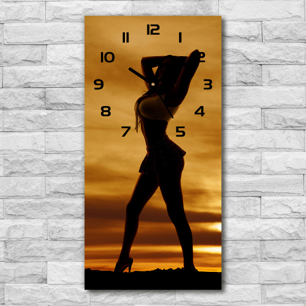 Vertical wall clock Short skirt