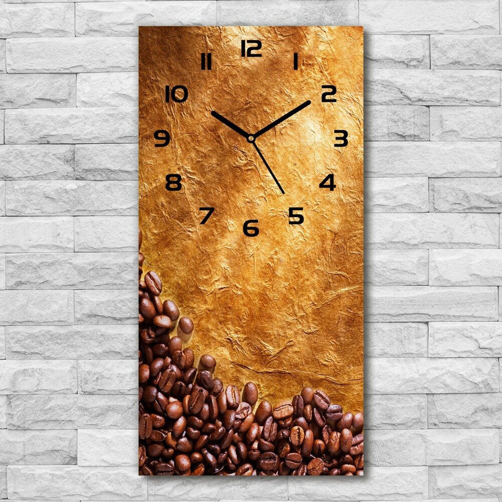 Vertical rectangular wall clock Coffee beans