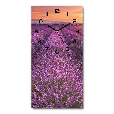 Vertical wall clock Lavender field