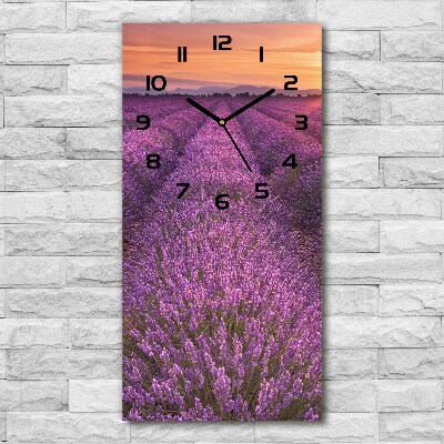 Vertical wall clock Lavender field