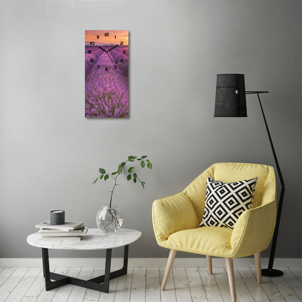 Vertical wall clock Lavender field