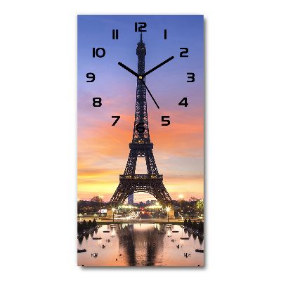 Vertical wall clock Eiffel Paris tower