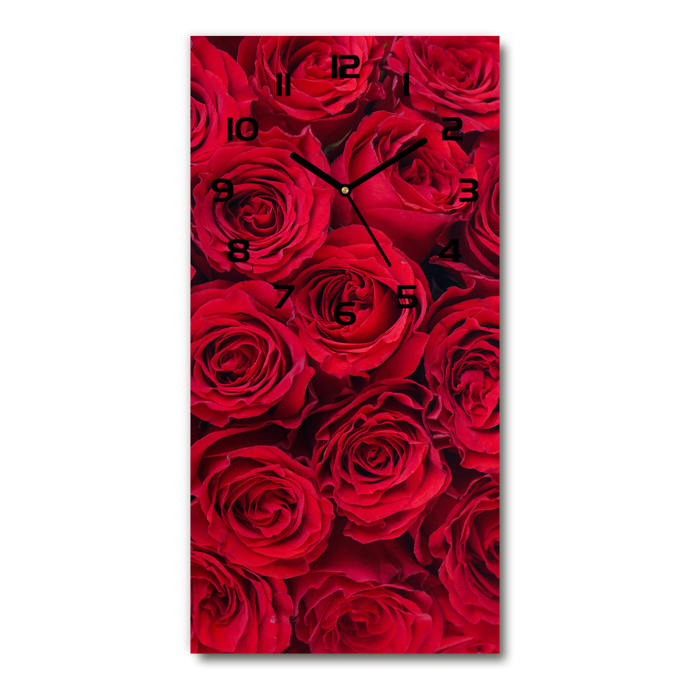 Vertical wall clock Red rose