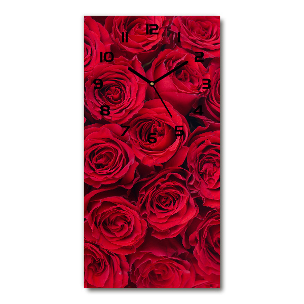 Vertical wall clock Red rose