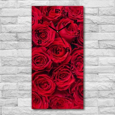 Vertical wall clock Red rose