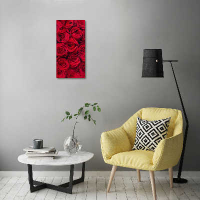 Vertical wall clock Red rose