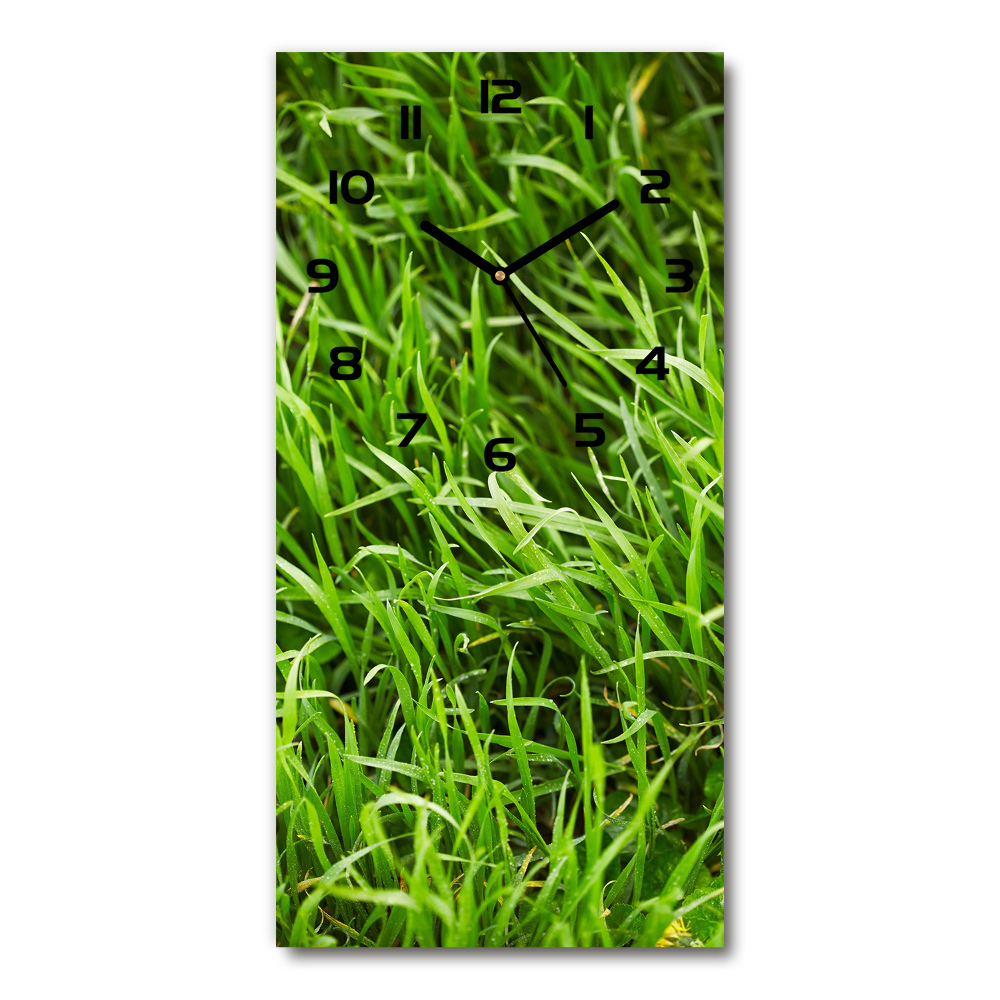 Vertical rectangular wall clock Grass