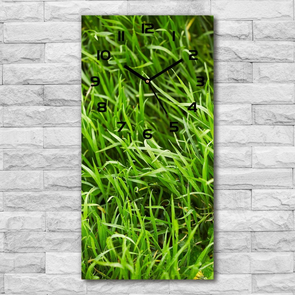 Vertical rectangular wall clock Grass