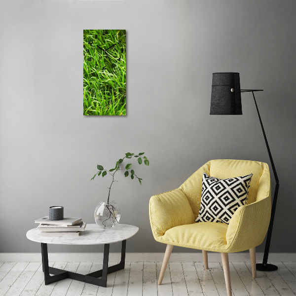 Vertical rectangular wall clock Grass