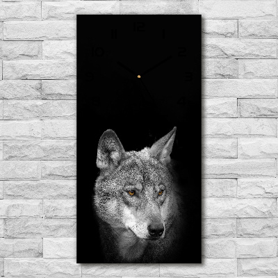 Vertical wall clock Wolf