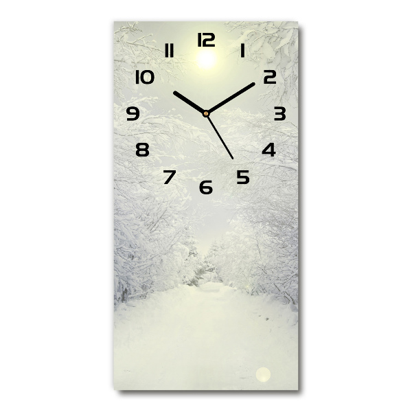 Vertical rectangular wall clock Forest in winter