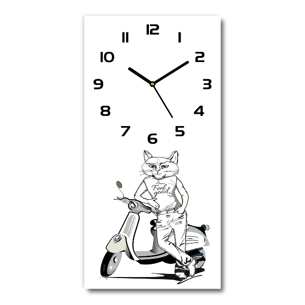 Modern vertical wall clock Cat