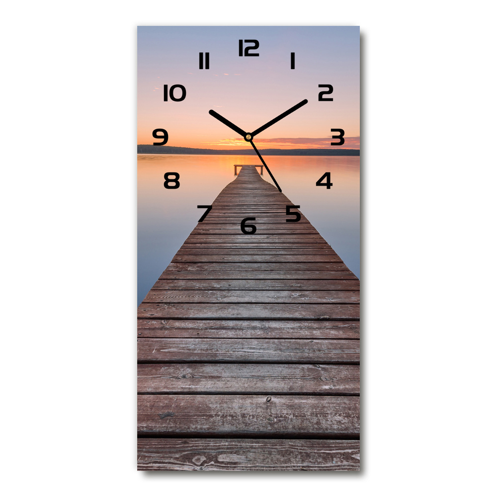 Vertical wall clock Wooden pier