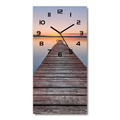 Vertical wall clock Wooden pier