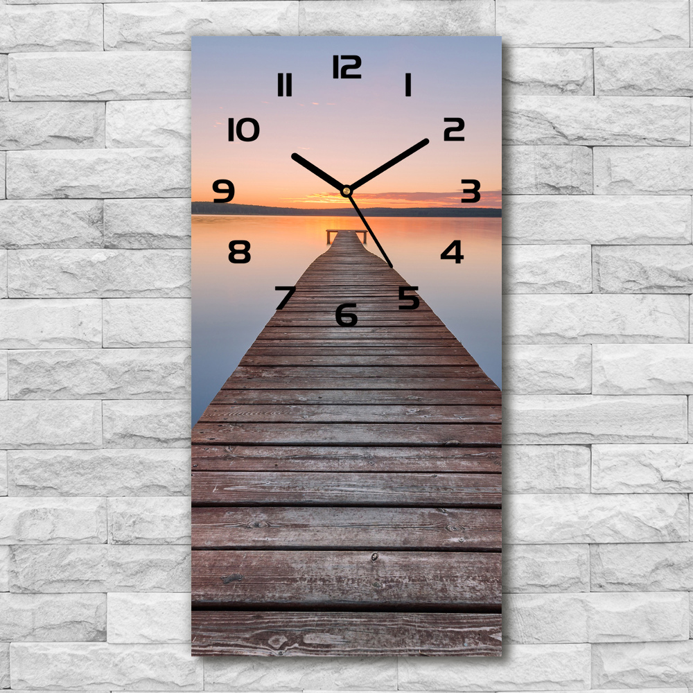 Vertical wall clock Wooden pier