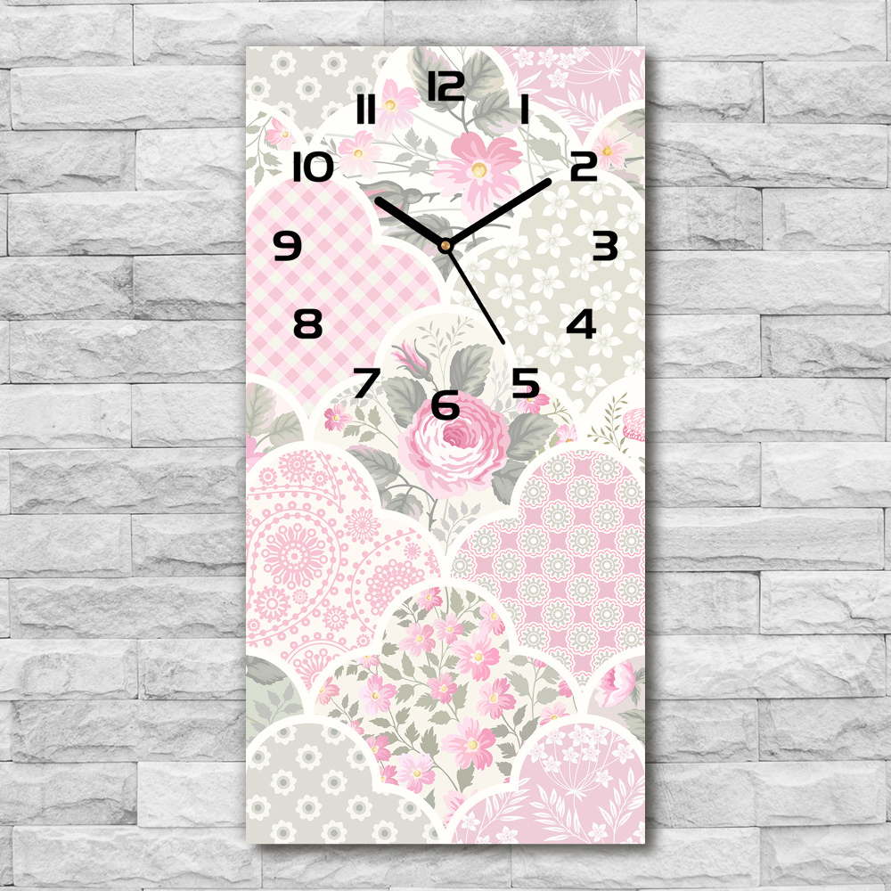 Vertical wall clock Roses