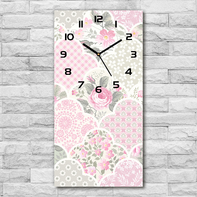 Vertical wall clock Roses