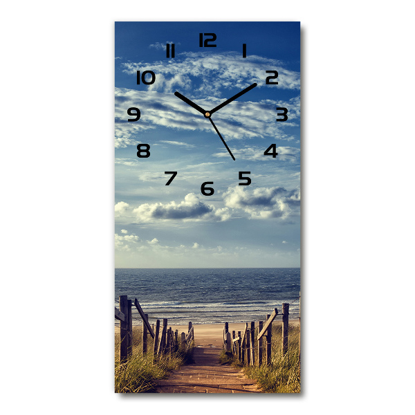 Modern vertical wall clock Path to the beach