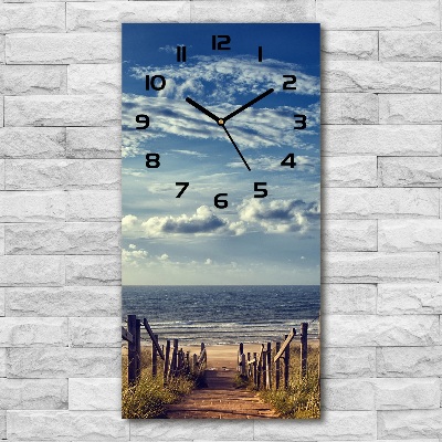 Modern vertical wall clock Path to the beach