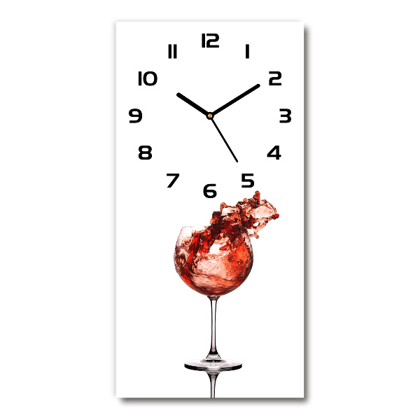 Vertical wall clock A glass of wine