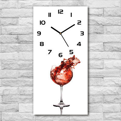 Vertical wall clock A glass of wine