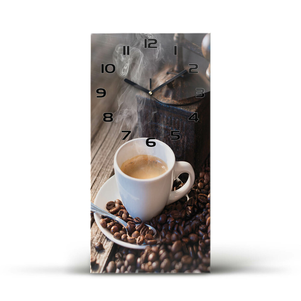 Vertical wall clock Cup of coffee