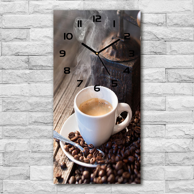 Vertical wall clock Cup of coffee