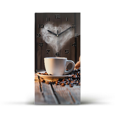 Vertical wall clock Cup of coffee