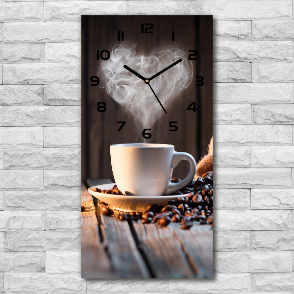 Vertical wall clock Cup of coffee