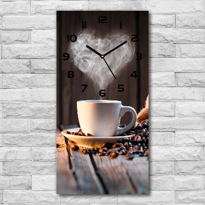 Vertical wall clock Cup of coffee