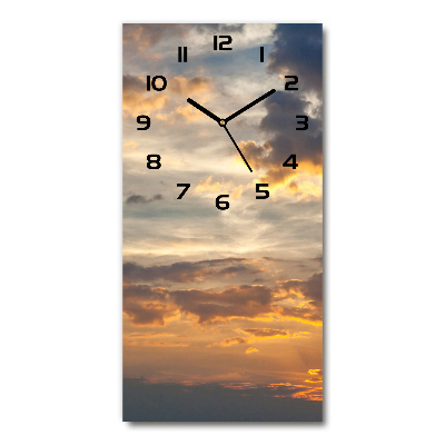 Vertical rectangular wall clock Sunset heaven