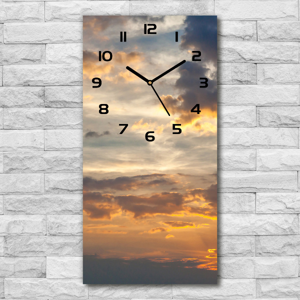 Vertical rectangular wall clock Sunset heaven