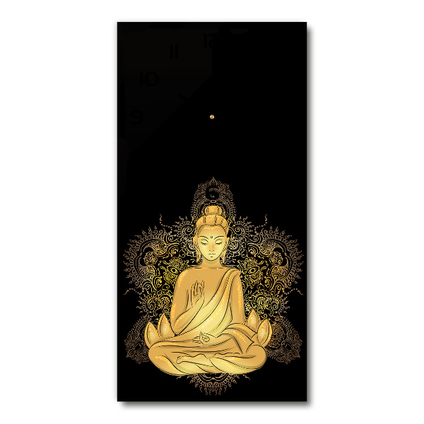 Vertical wall clock Buddha and Mandala