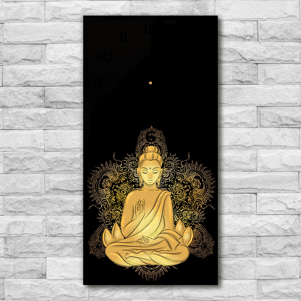 Vertical wall clock Buddha and Mandala