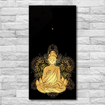 Vertical wall clock Buddha and Mandala